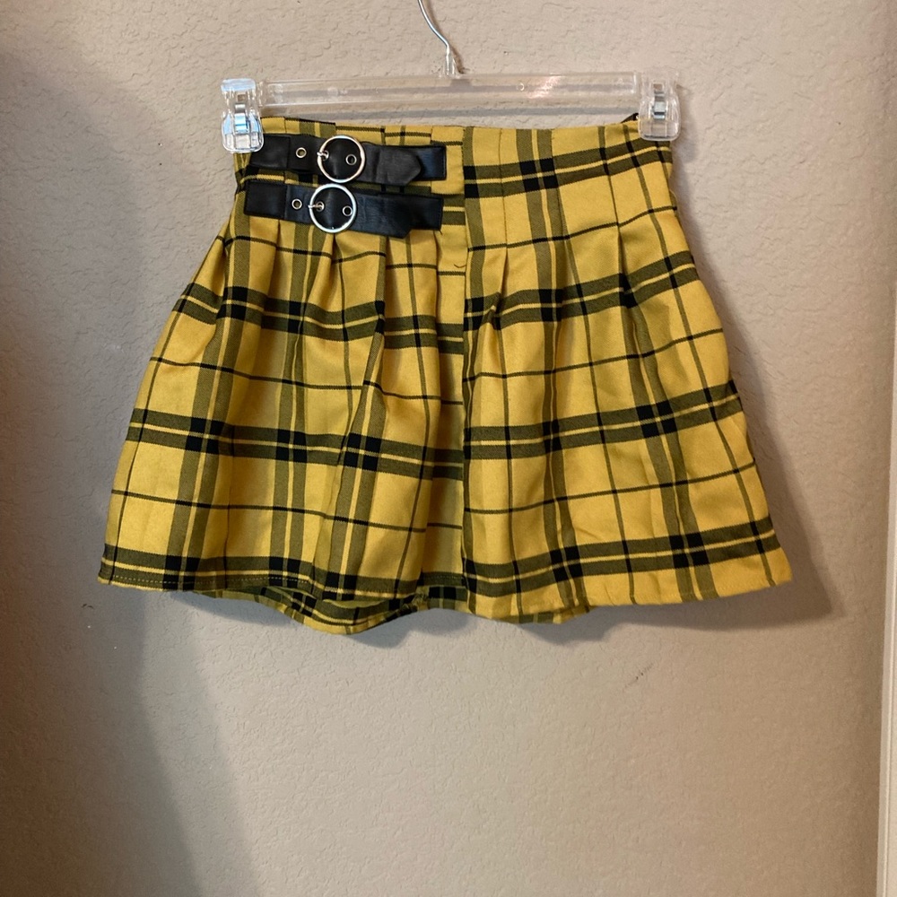 Forever 21 Yellow Plaid Skirt